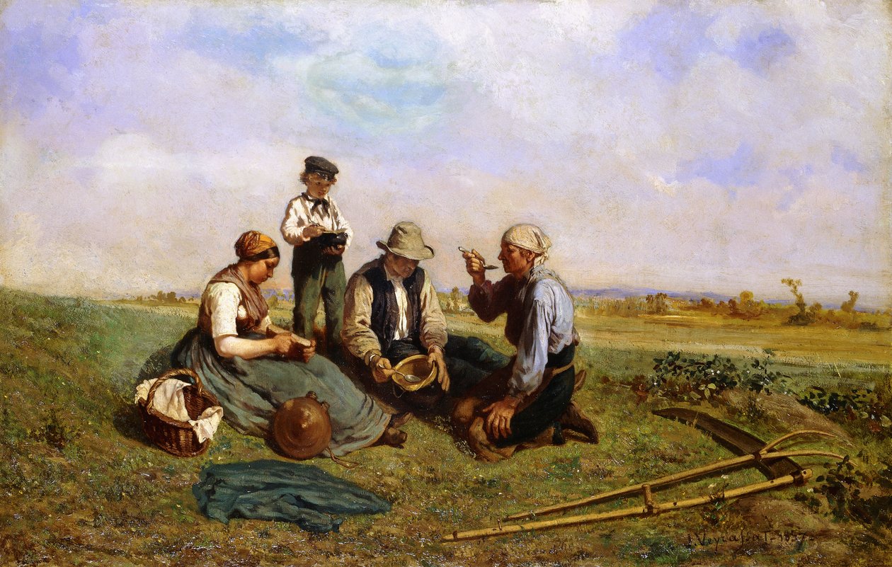 Oběd The Haymakers, 1857 od Jules Veyrassat
