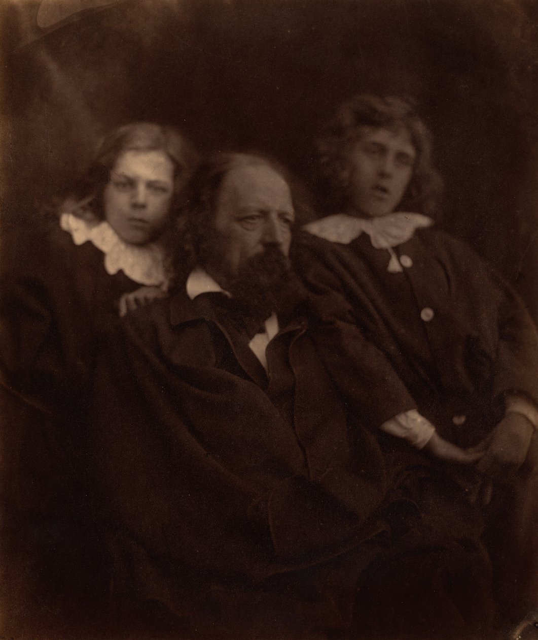 Alfred Tennyson se svými syny, 1865 (foto) od Julia Margaret Cameron