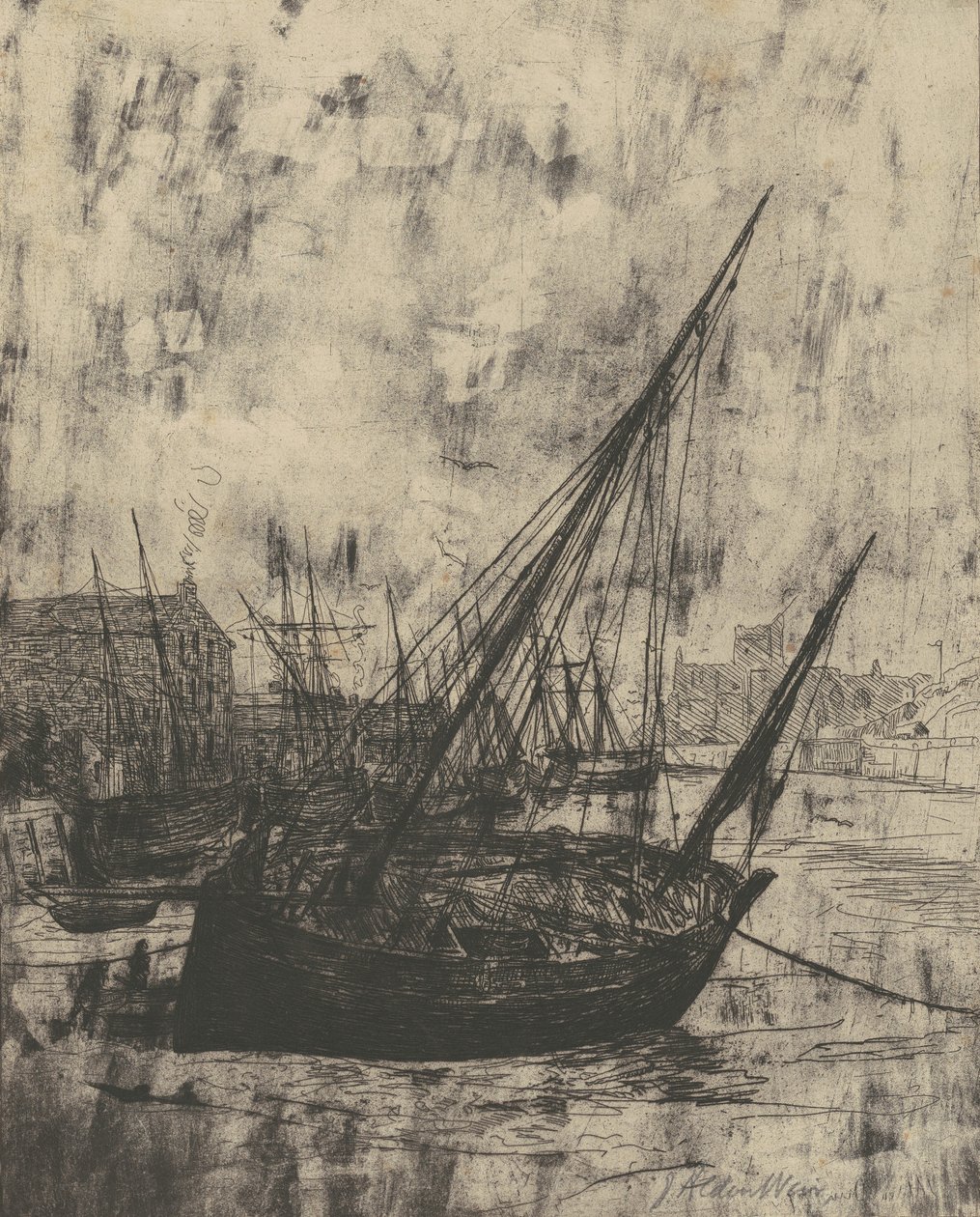 Lodě na Peel-Isle of Man od Julian Alden Weir