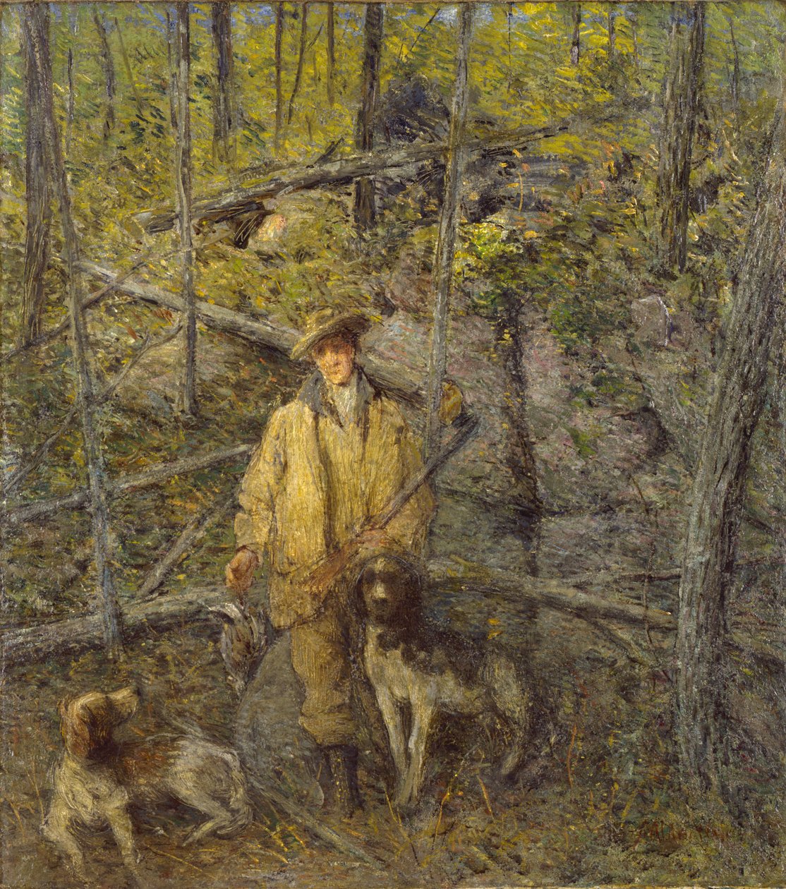 Lovec a psi, 1912. od Julian Alden Weir