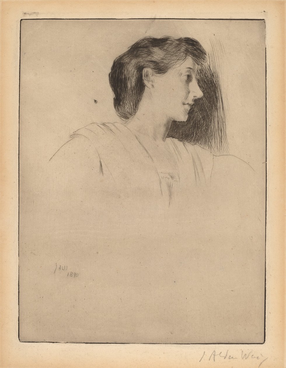 Profil Hlava ženy, 1890. od Julian Alden Weir