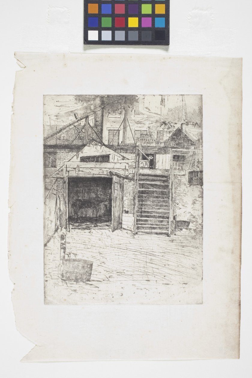 Tesařství (lept) od Julian Alden Weir