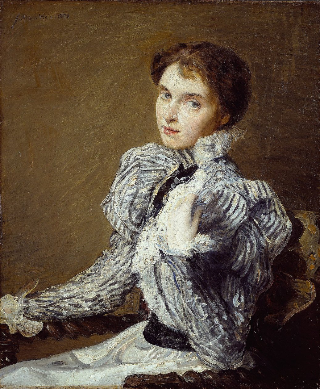 Šedý živůtek, 1898 od Julian Alden Weir
