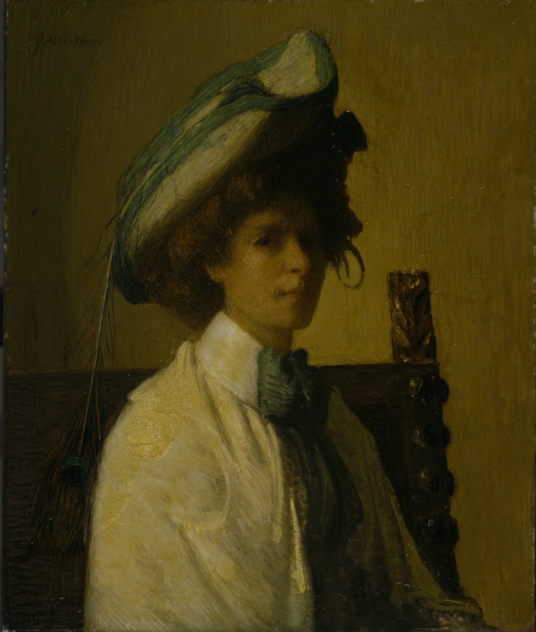 Paví pero, kolem 1907-08 od Julian Alden Weir