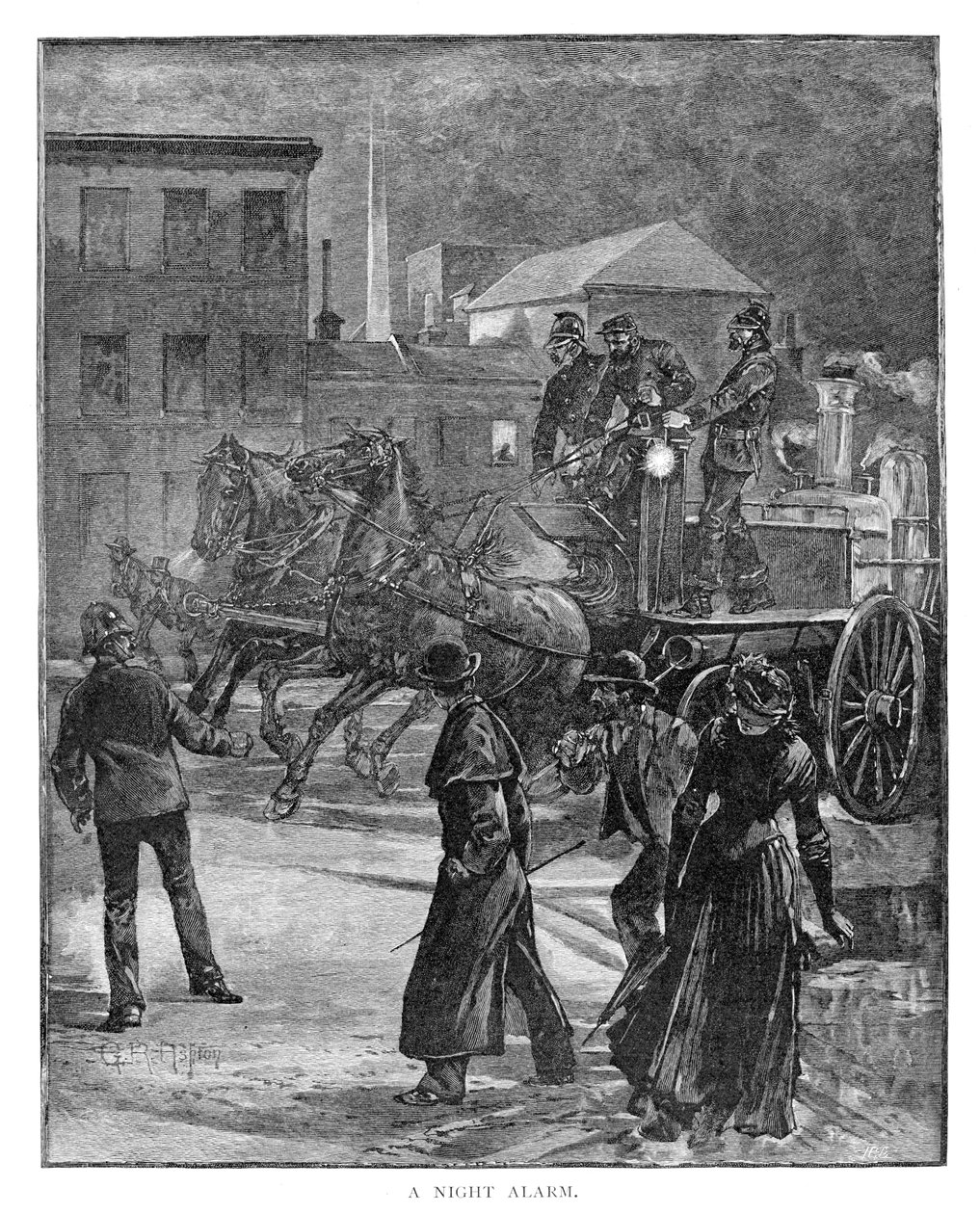 Noční poplach, 1886. od Julian Ashton