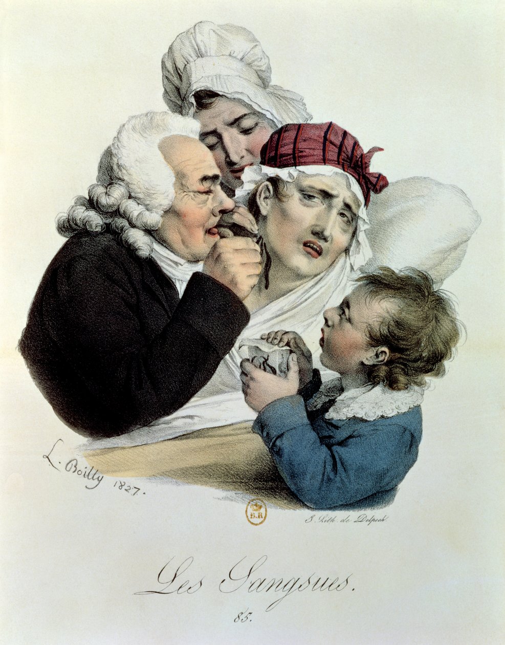 Pijavice, vyryl Delpech, 1827 od Julien Leopold Boilly