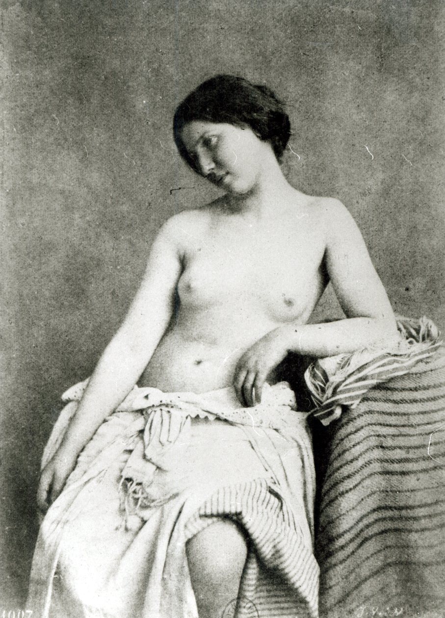 Nahá modelka, kolem roku 1850 od Julien Vallou de Villeneuve