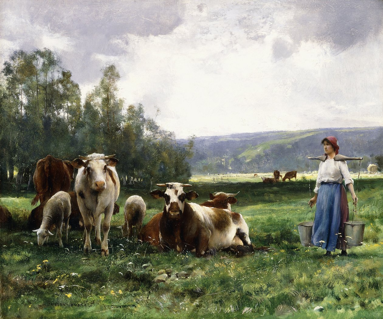 Pastviny pro krávy, od Julien Dupre