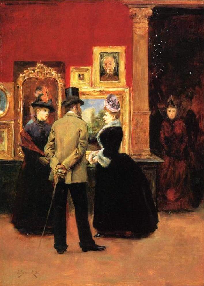Hrabě Ludovic Lepic a dámy na výstavě od Julius Leblanc Stewart