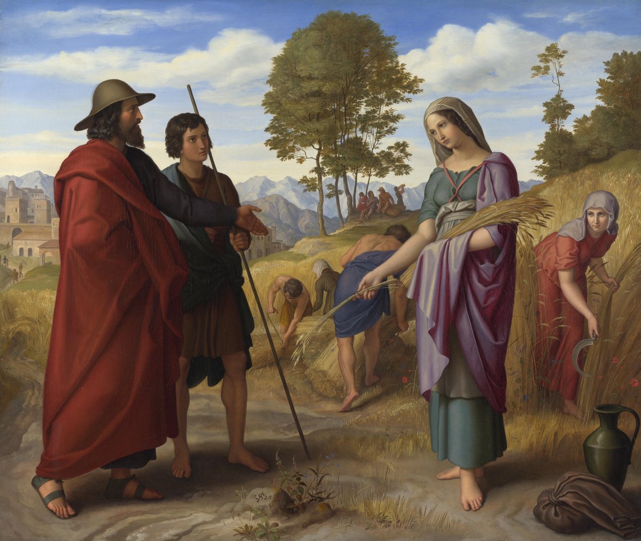 Ruth v Boazově poli od Julius Schnorr von Carolsfeld