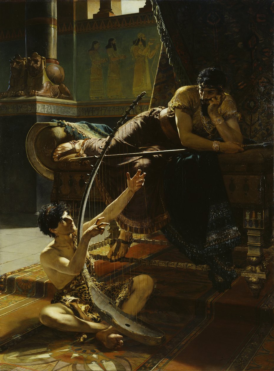 David a Saul, 1885 od Julius Kronberg