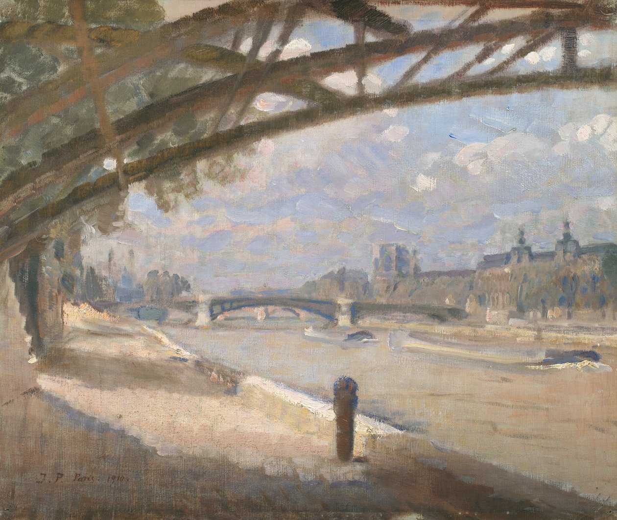 Pod Pont des Arts v Paříži. Poledne od Julius Paulsen