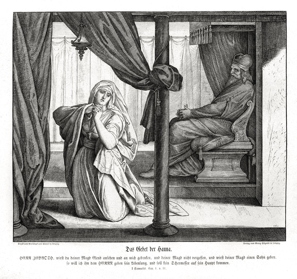 Hannahina modlitba od Julius Schnorr von Carolsfeld