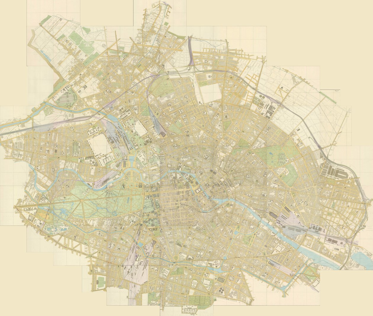Orientační mapa Berlína na 44 listech od Julius Straube