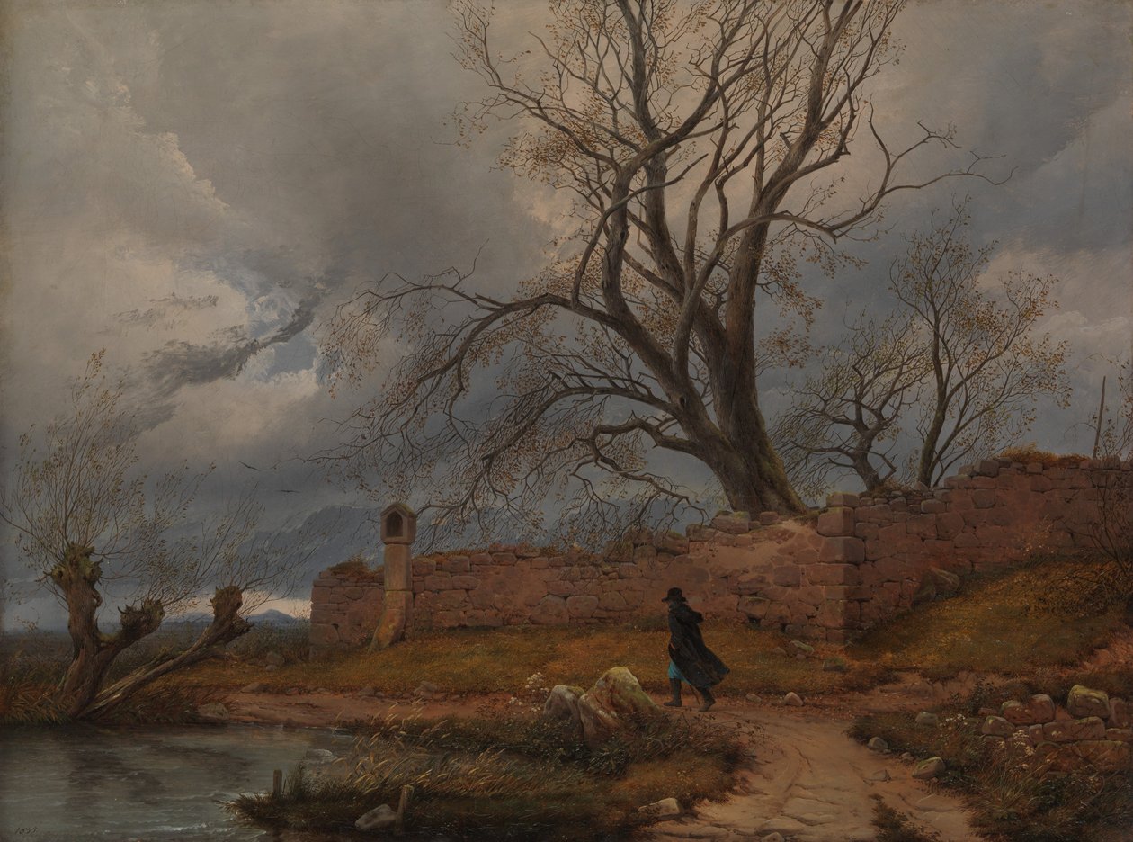 Tulák v bouři, 1835. od Julius von Leypold