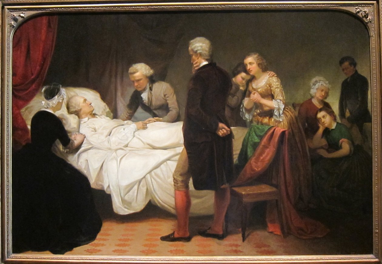 Washington na smrtelné posteli od Junius Brutus Stearns