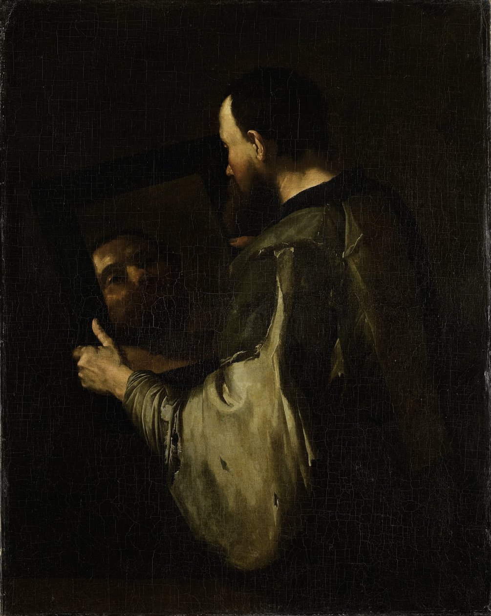 Filozof se zrcadlem od Jusepe de Ribera (copy after)