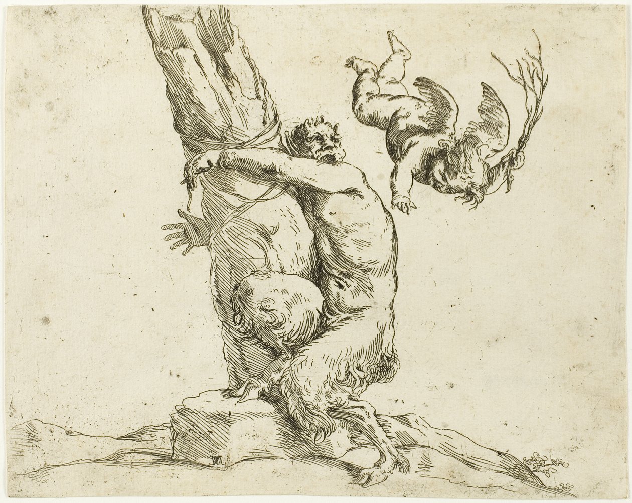 Amor trestá satyra od Jusepe de Ribera
