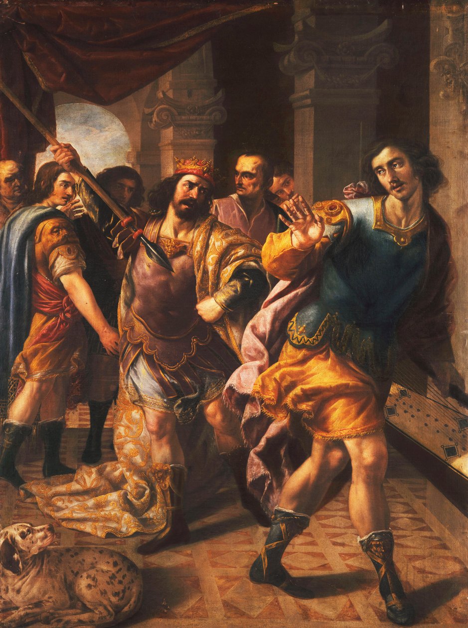 David před Saulem, od Jusepe or Jose Leonardo