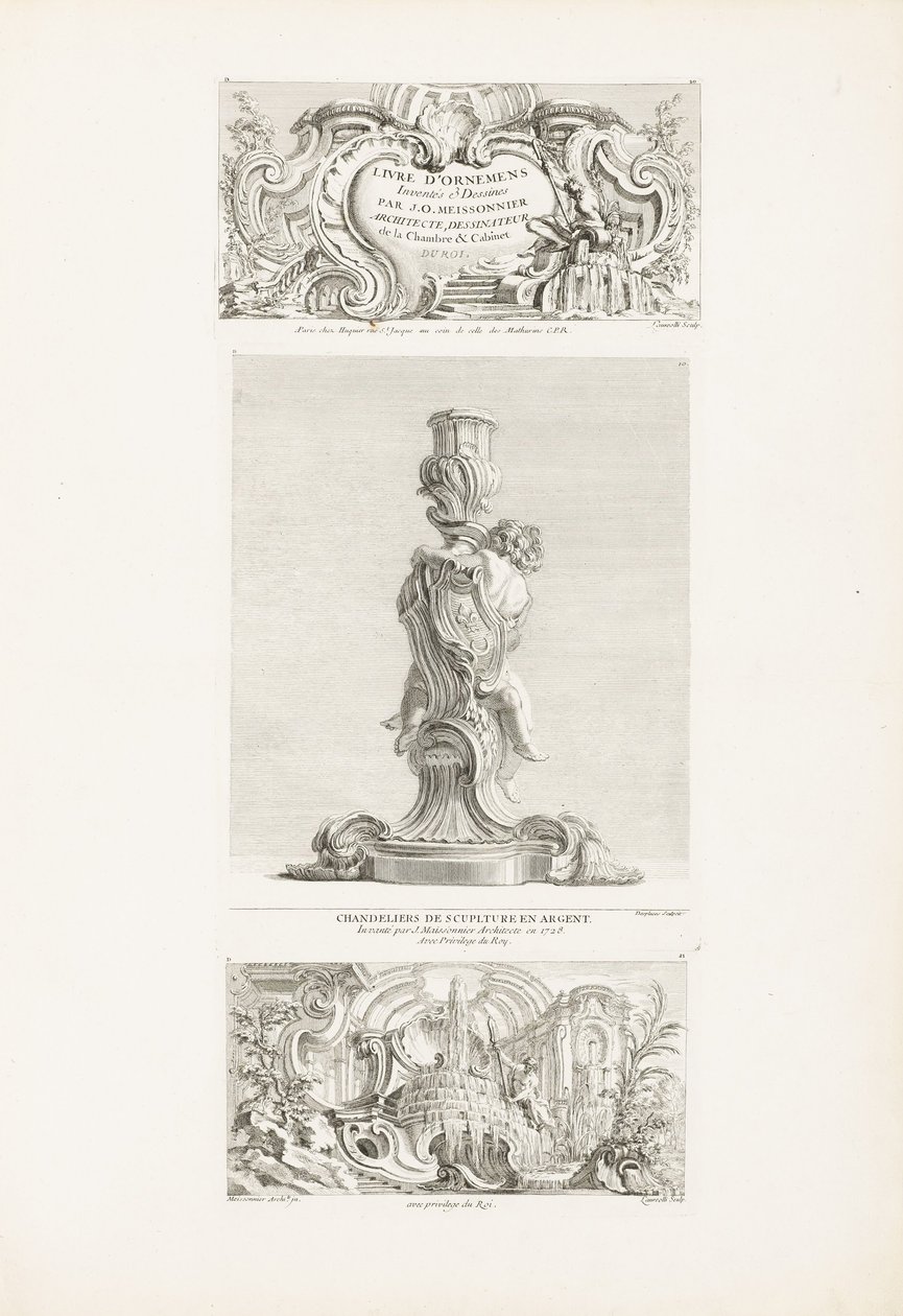 Knihy DOrnemens Inventés und Dessines od J.A. Meissonnier Architect, Designer of the Room and C ... od Juste Aurèle Meissonnier