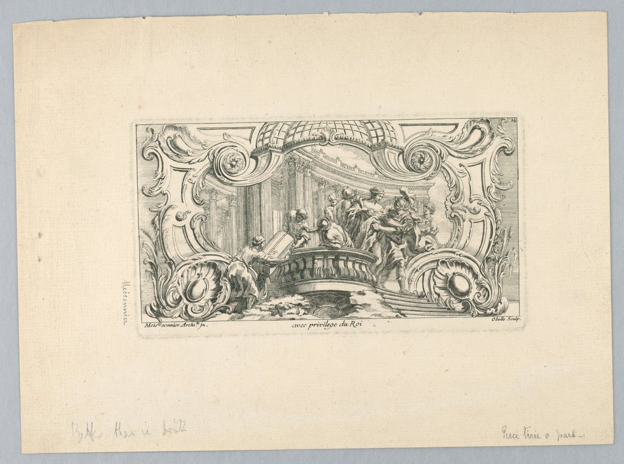 Ornament s postavami od Juste Aurèle Meissonnier