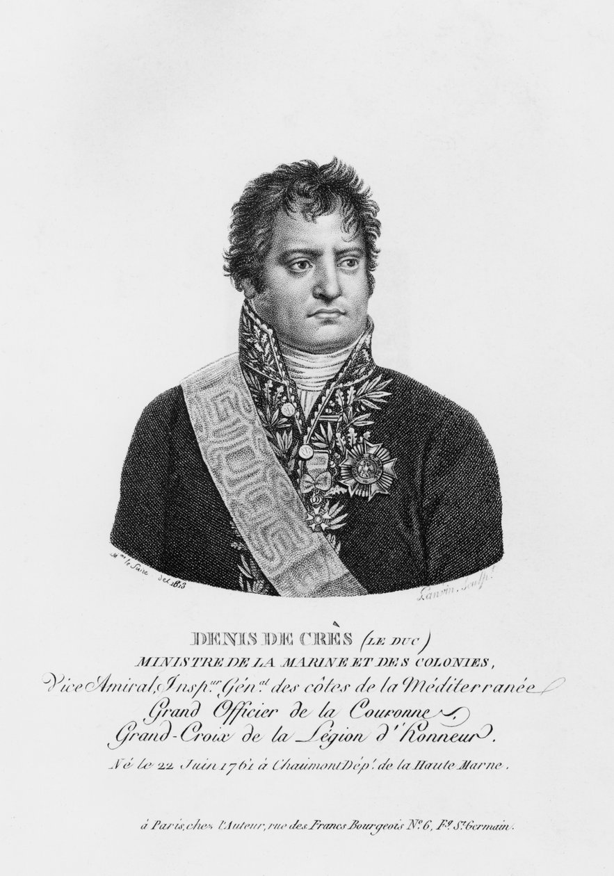 Denis Decres, ministr námořnictva a kolonií, vyryl Lanvin, 1813 od Justine Le Suire