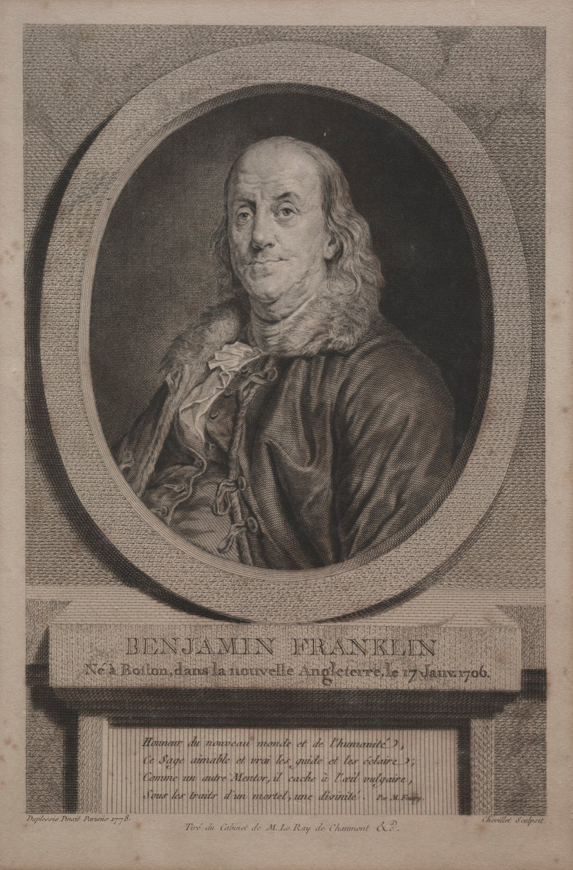 Benjamin Franklin, 1779. od Justus Chevillet