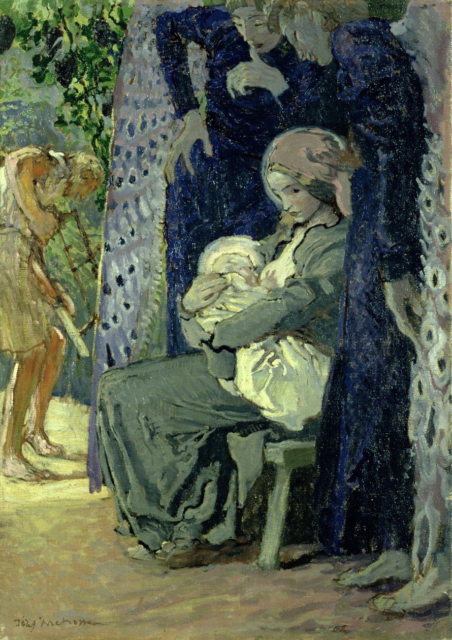 Svatá rodina, kolem roku 1913 (olej na plátně) od Józef Mehoffer