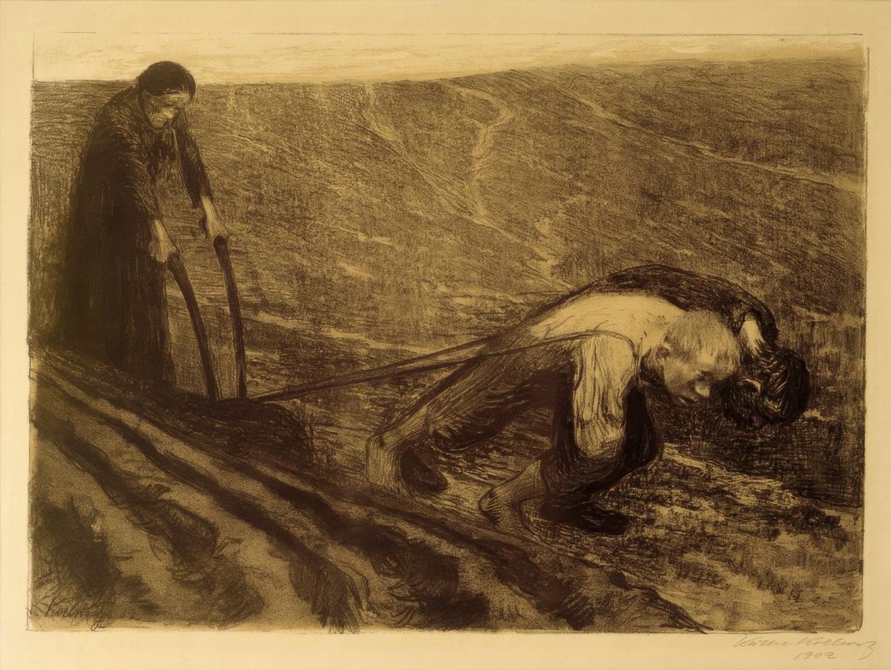 K. Kollwitz, vytahovač pluhu a manželka od Käthe Kollwitz