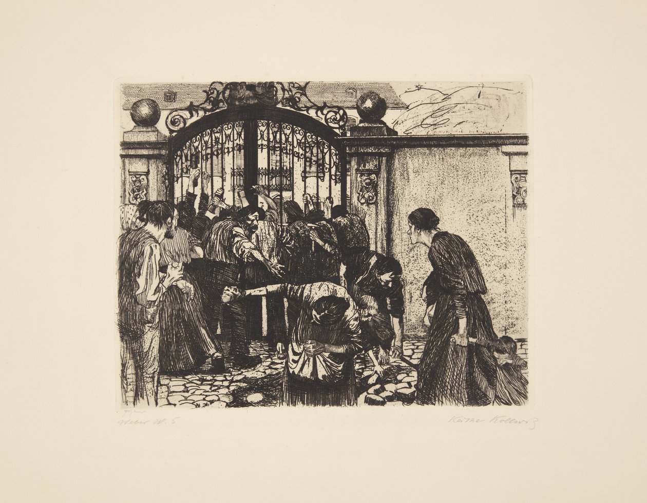 Vzpoura tkalců - bouře od Käthe Kollwitz