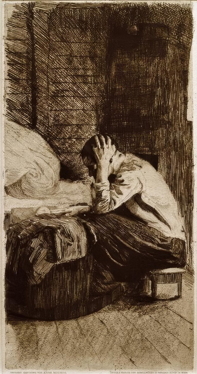 Žena u kolébky od Käthe Kollwitz