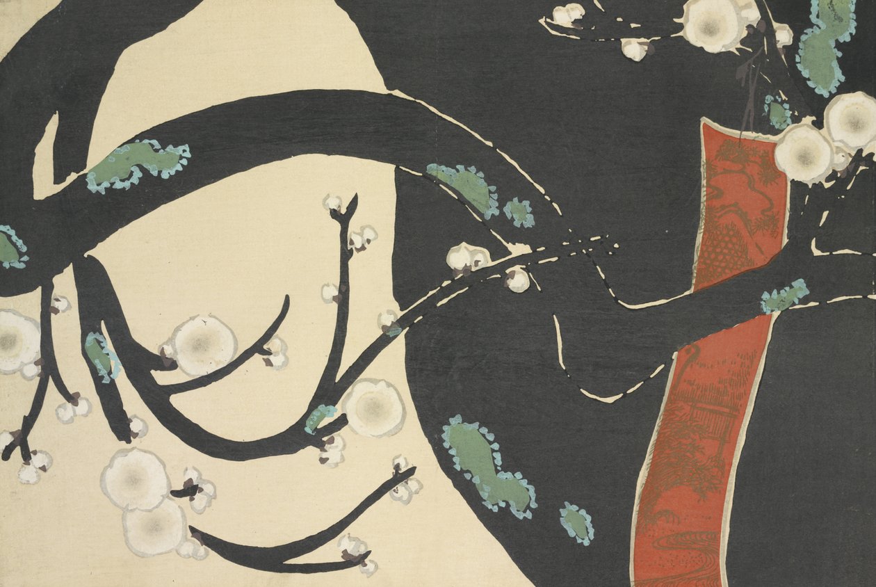Ume, z Momoyo-gusa od Kamisaka Sekka