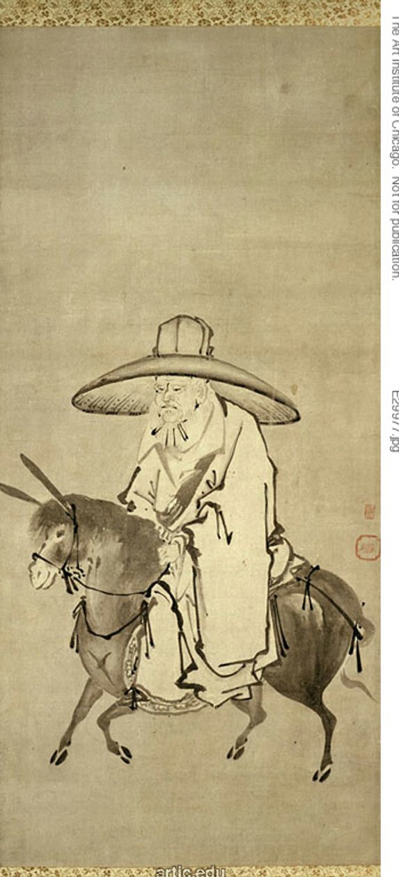 Básník Du Fu na oslu od Kanô Shigenobu