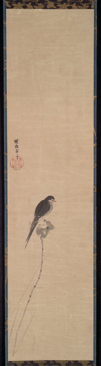 Pták na Lotus Bud, 1600s. od Kanō Tan’yū