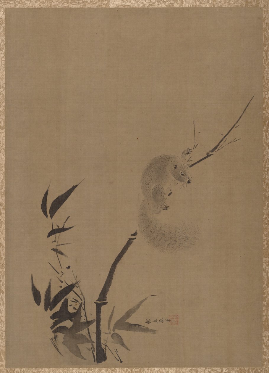 Veverka na bambusu, ca. 1650. od Kanō Tan’yū