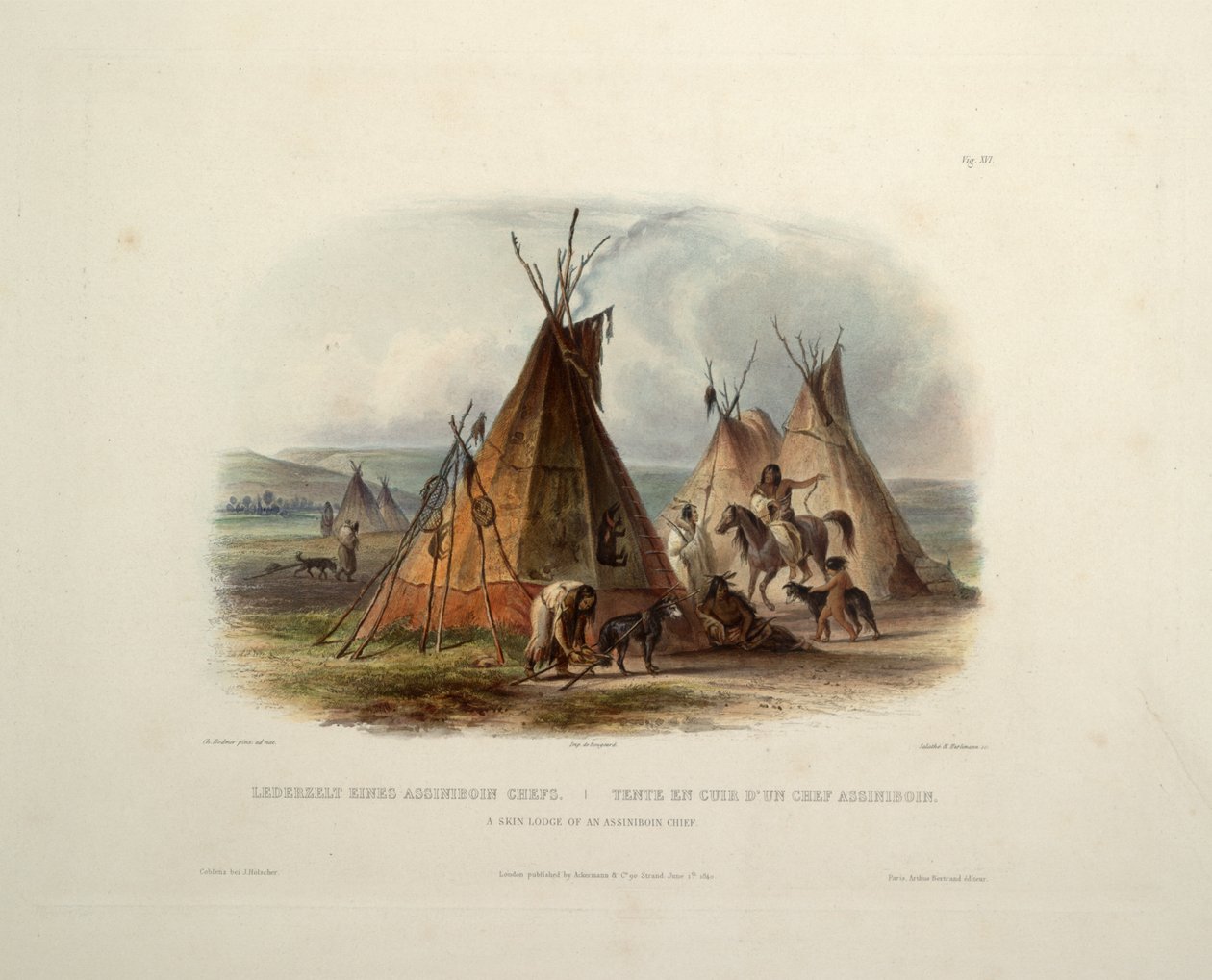 Kožená lóže náčelníka Assiniboinů od Karl Bodmer