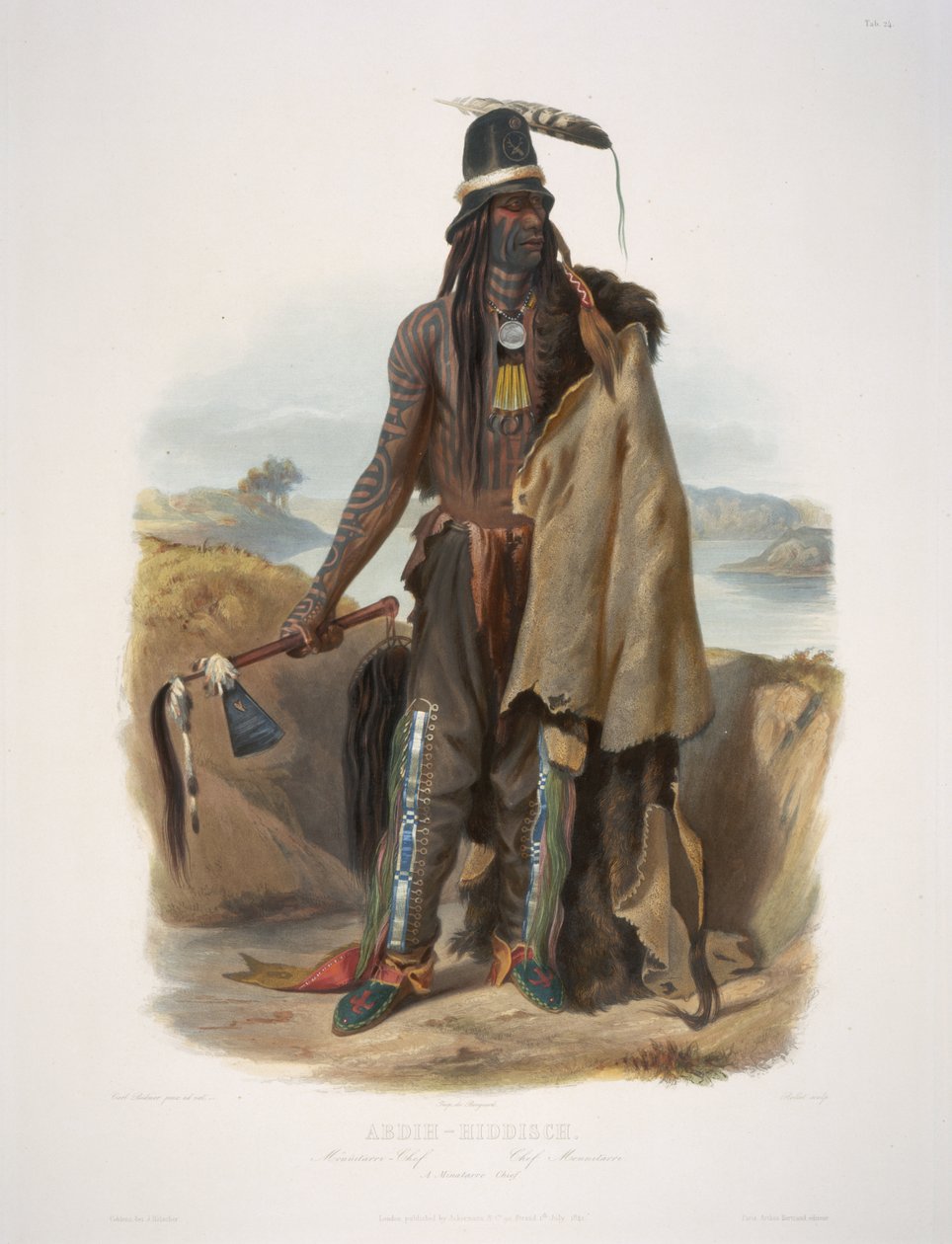 Abdih-Hiddisch. Šéf Minatarre od Karl Bodmer