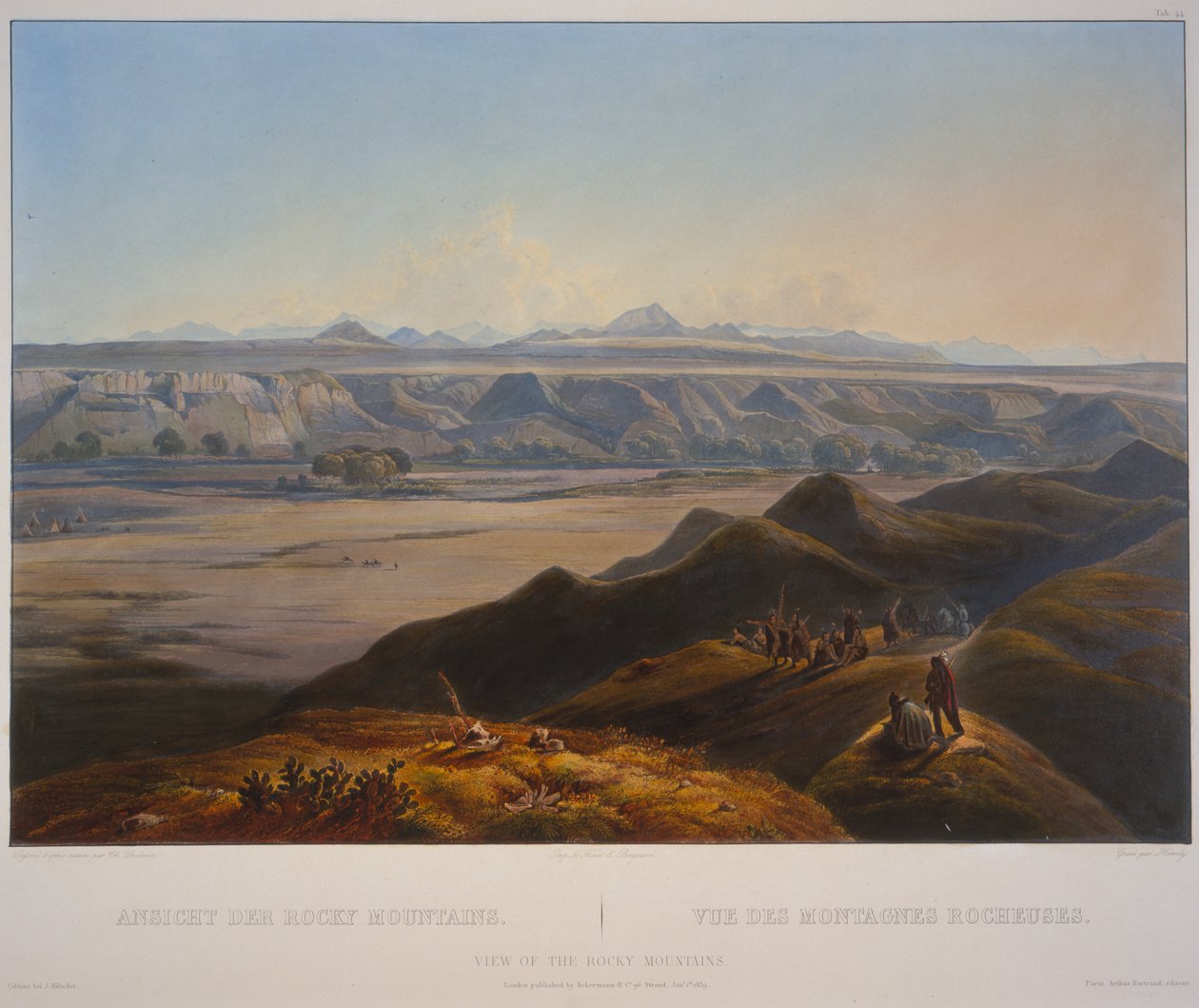 Pohled na Skalnaté hory od Karl Bodmer