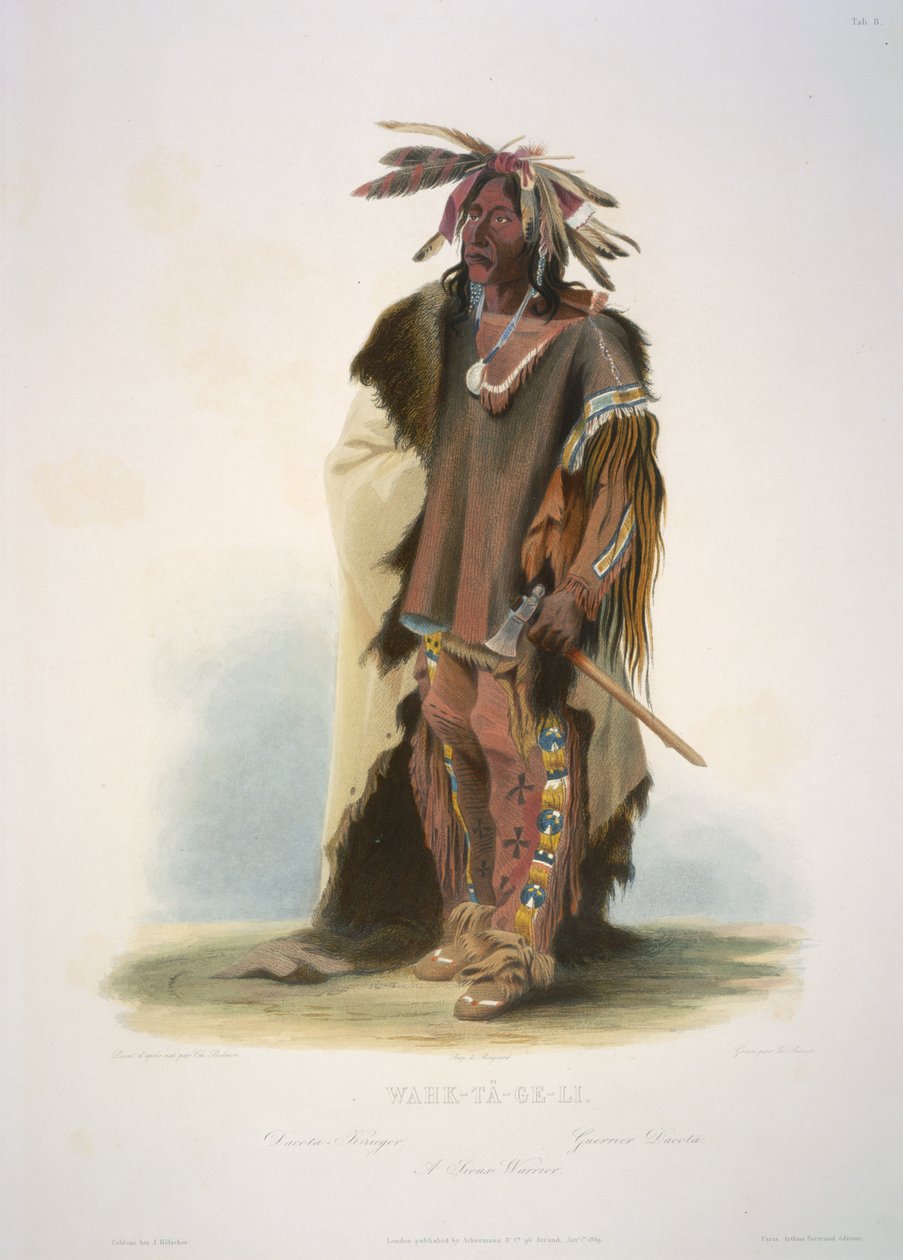 Wahk-ta-Ge-Li. Siouxský válečník od Karl Bodmer
