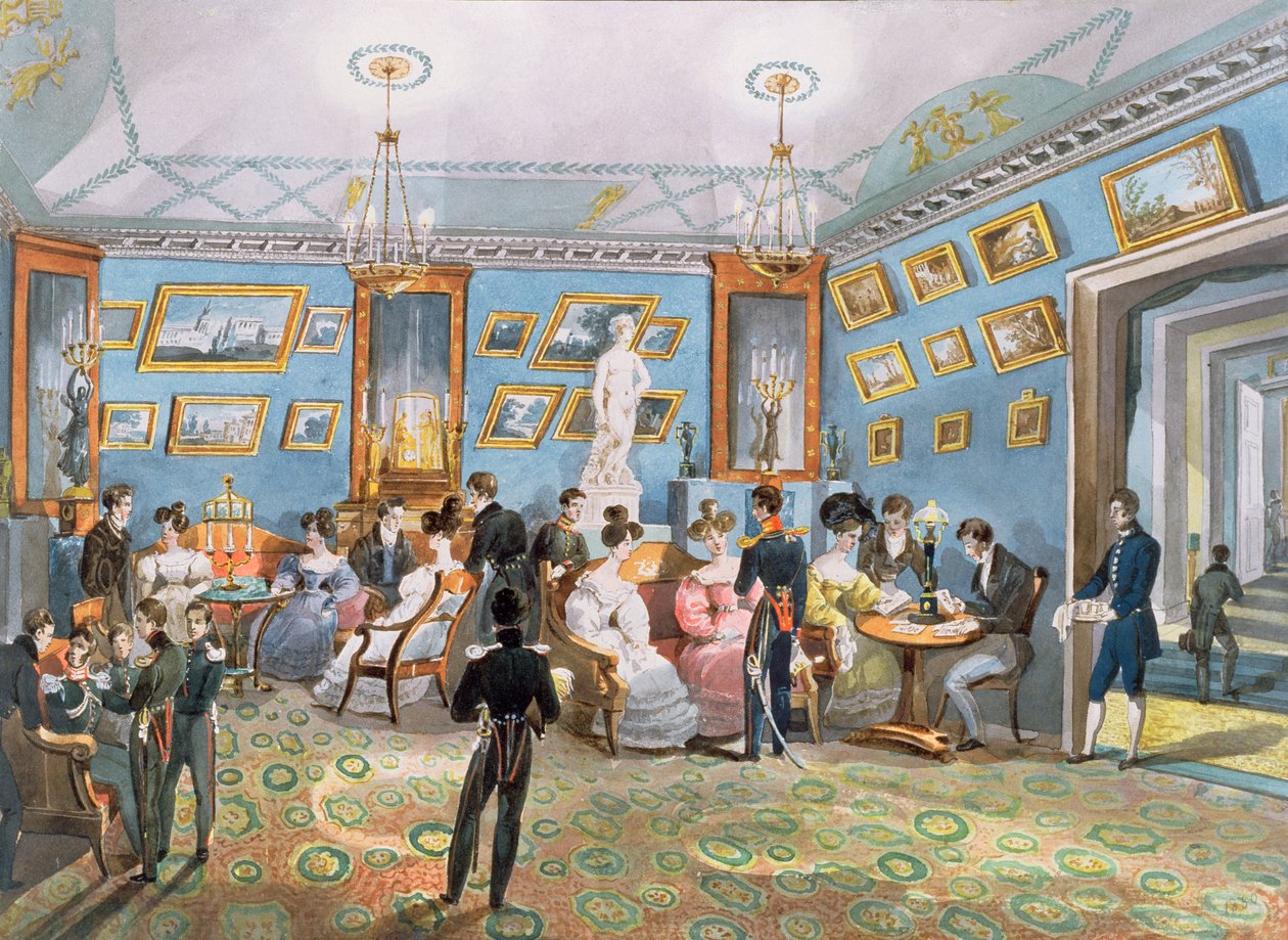 Společenský salon, c.1830 od Karl Ivanovich Kolmann