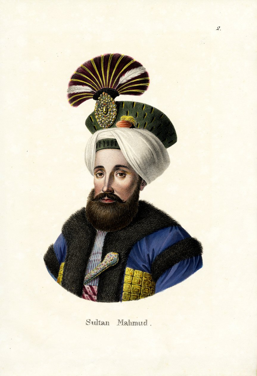 Sultán Mahmud E. (1784-1839), 1824 od Karl Joseph Brodtmann