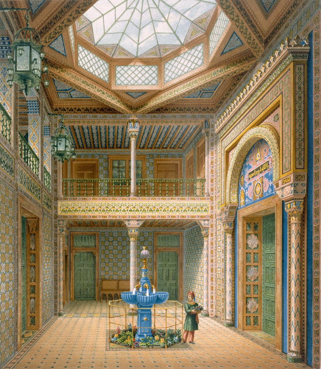 Strop ve stylu kopule, návrh vstupní haly do Wilhelmy, 1837 od Karl Ludwig Wilhelm Zanth