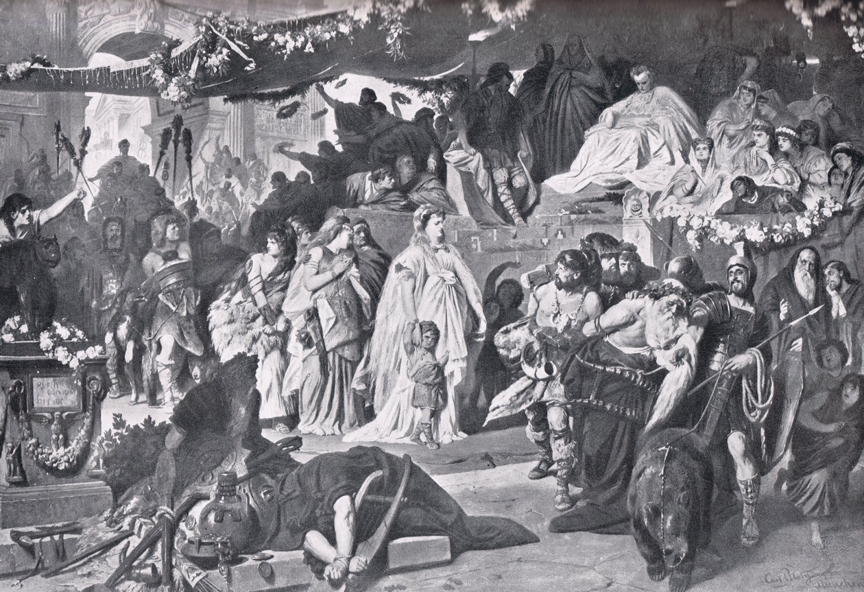 Thesenelda při triumfu Germanica od Karl Theodor von Piloty