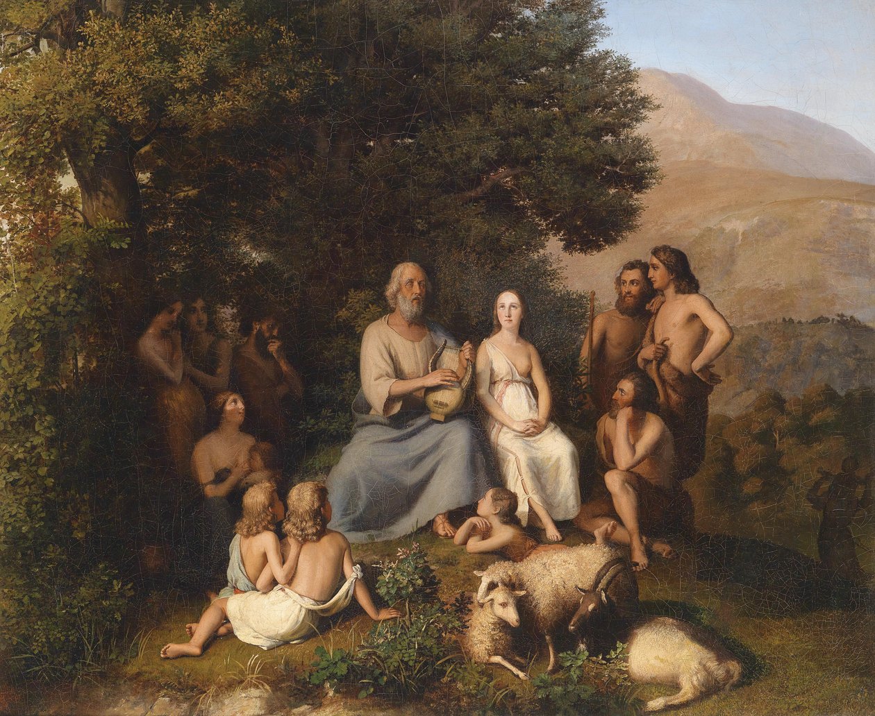 Homer zpívá s mladými Řeky od Karl Becker