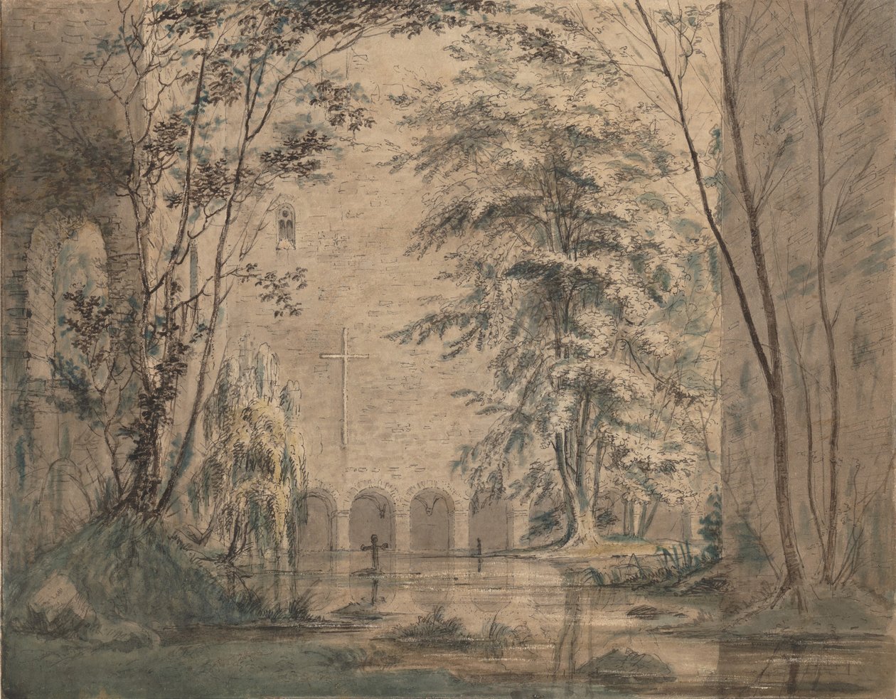 Zaplavené ruiny kláštera, ca. 1824. od Carl Blechen