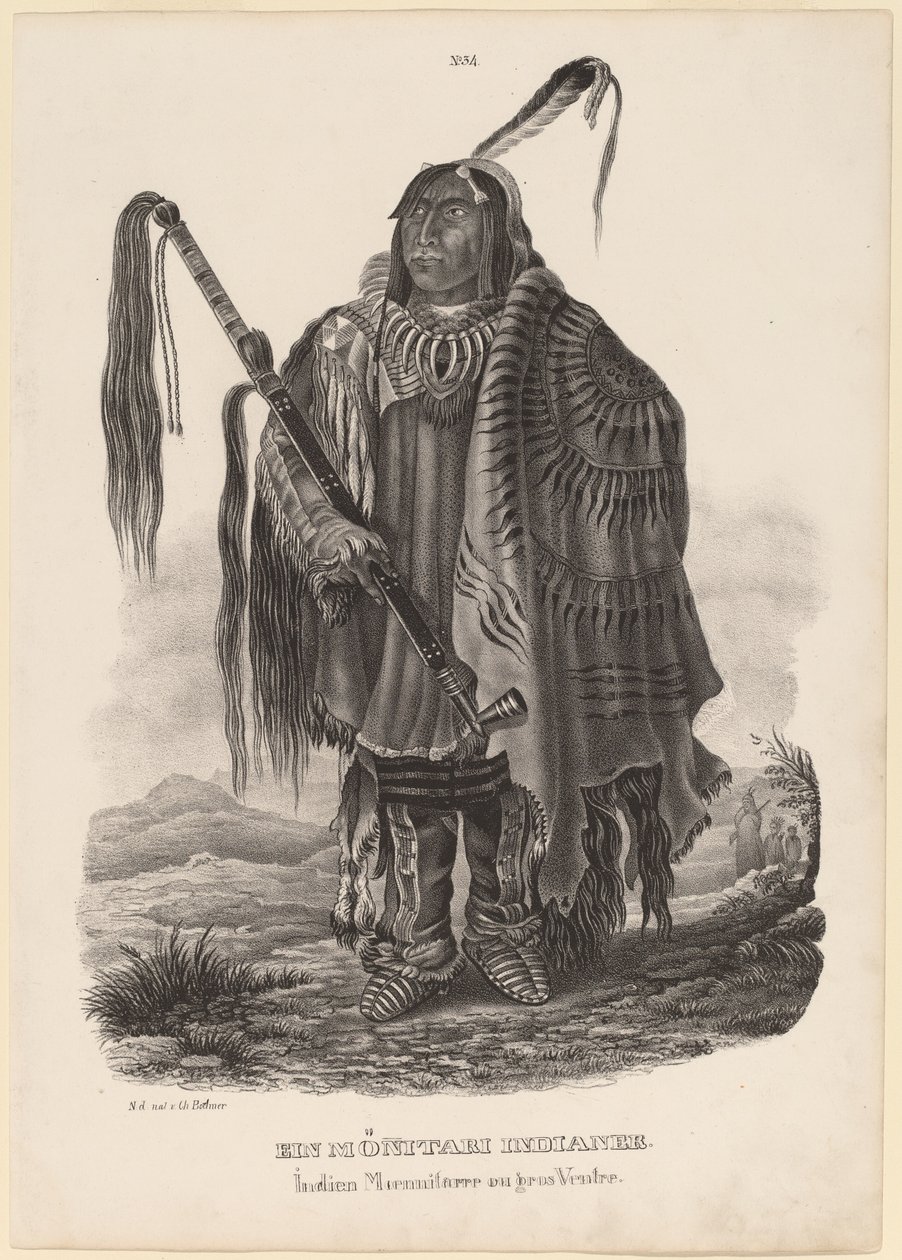 Indián z Monitari od Karl Bodmer