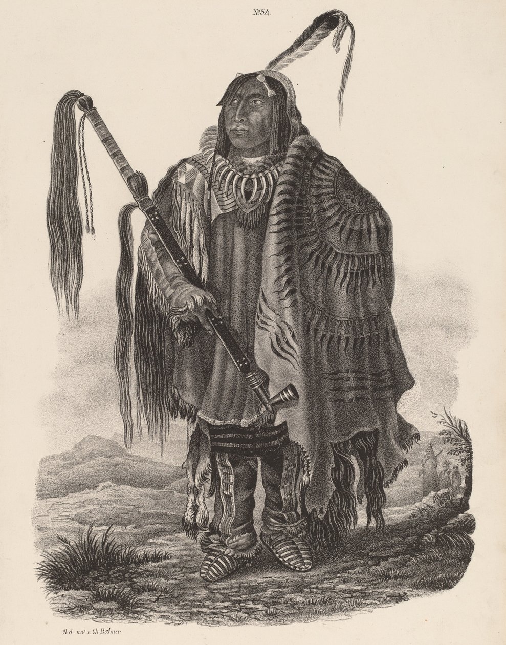 Indián Monitari, 1839. od Karl Bodmer