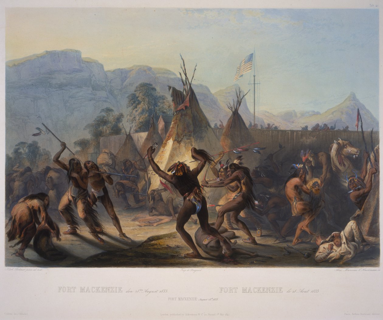 Fort McKenzie (28. srpna 1833) od Karl Bodmer