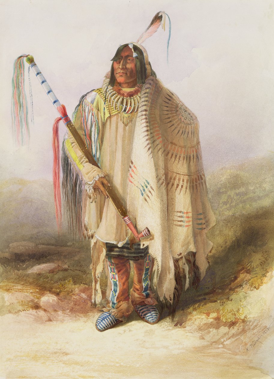 Pehriska-Ruhpa, válečník Hidatsa od Karl Bodmer