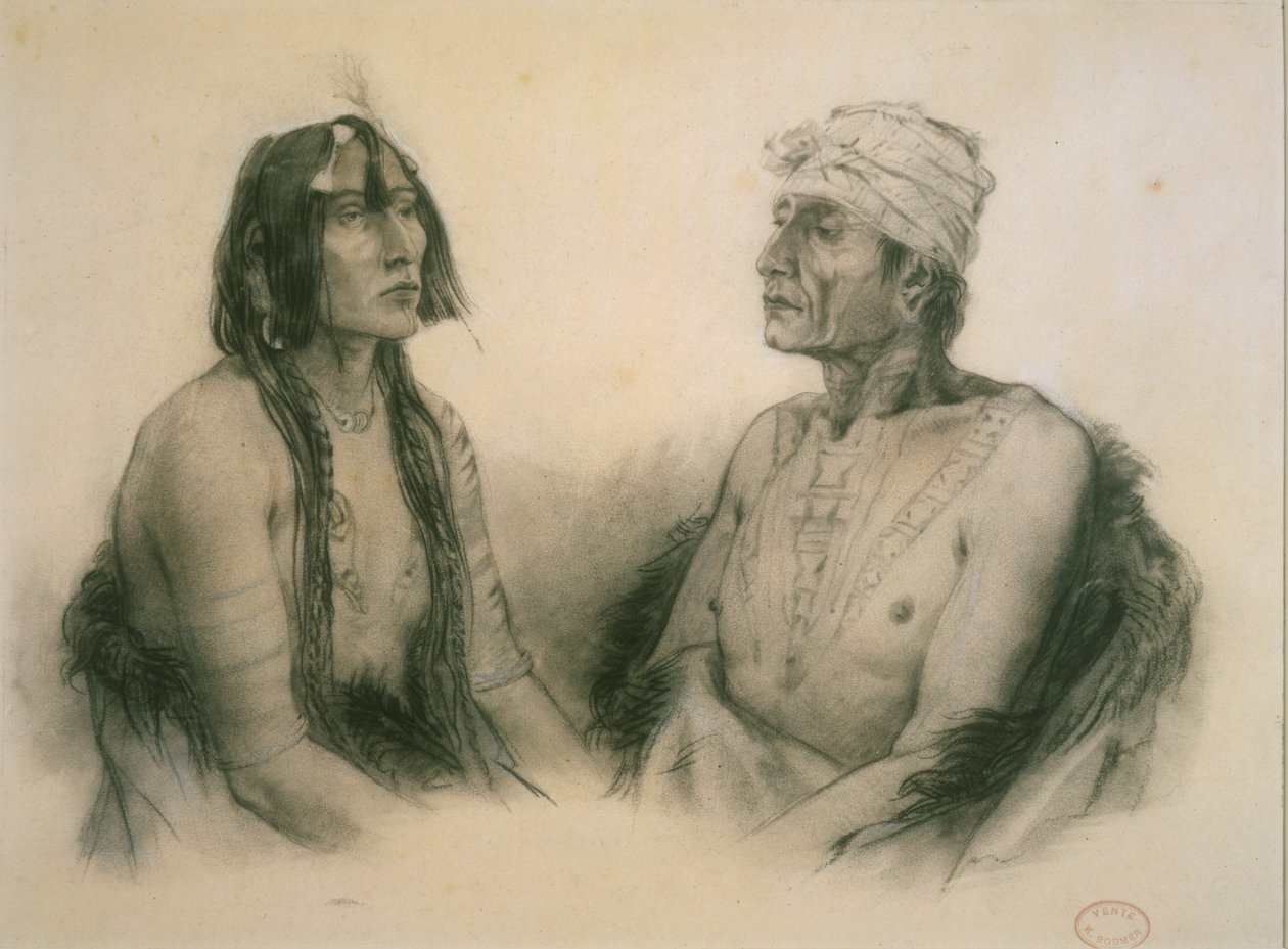Psihdja-S?hpa a Tuk?n-H?ton, Yankton muži od Karl Bodmer